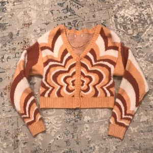 Orange Cardigan XS NWOT Fluffy and in great condition